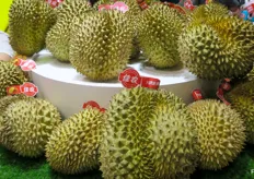 Fresh durian, a very hot product in China, coming under the Goodfarmer brand.